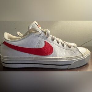 Nike Court Royale Shoes Mens Size 9 Low Top Leather Red DH3162-102 Sneakers